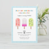 Popsicle Feestje Kaart (Staand voorkant)