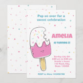 Popsicle Feestje Kom erbij Kaart (Voorkant / Achterkant)
