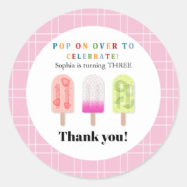 Popsicle Feestje Ronde Sticker