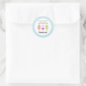 Popsicle Feestje Ronde Sticker (Tas)
