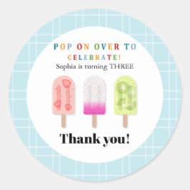 Popsicle Feestje Ronde Sticker