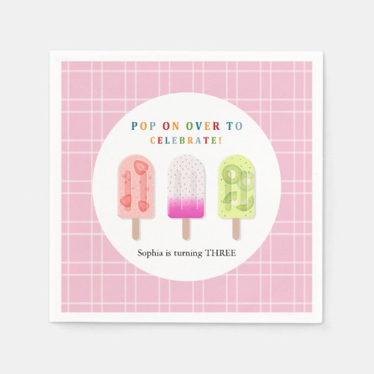 Popsicle Feestje Servet (Voorkant)