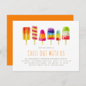 Popsicle Feestje | Uitnodiging Kinderverjaardagsfe (Voorkant / Achterkant)