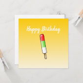 Popsicle Flat Greeting Birthday Kaart (Voorkant / Achterkant in situ)