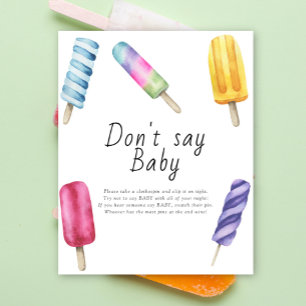 Popsicle - Geen baby zeggen Poster