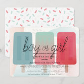 Popsicle Gender Reveal Baby shower per post Kaart (Voorkant / Achterkant)