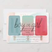Popsicle Gender Reveal Baby shower per post Kaart (Voorkant)