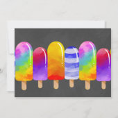 Popsicle Glitter Verjaardag Zomer Pool Party Uitno Kaart (Achterkant)