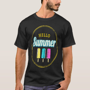 Popsicle Hallo Summer Ice Cream Retro T-shirt
