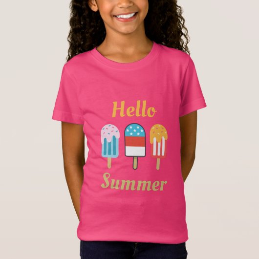 Popsicle Hallo Summer T-Shirt (Voorkant)