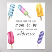 Popsicle - Help de bezige aanstaande moeder geadre Poster (Voorkant)