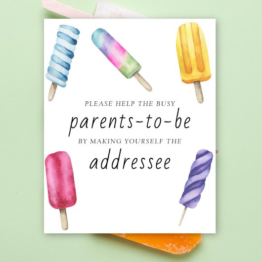 Popsicle - Help de drukke ouders-to-be geadresseer Poster