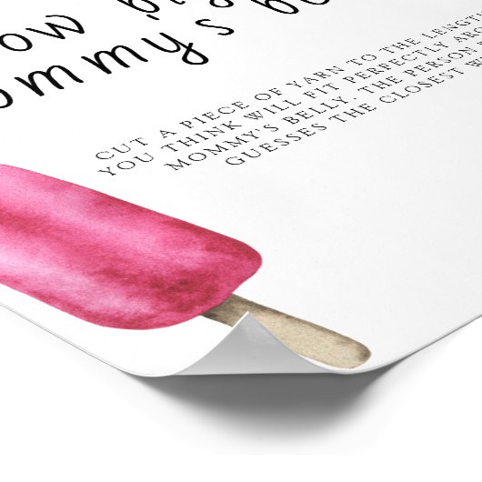 Popsicle - hoe groot is het buikspel van mama poster (Hoek)