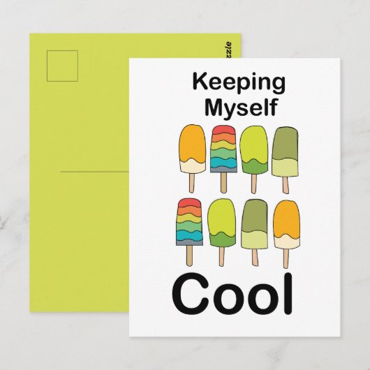 Popsicle Houd Me Koel Zomer  Briefkaart (Voorkant / Achterkant)