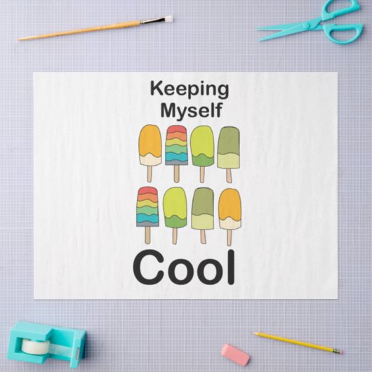 Popsicle Houd Me Koel Zomer Verjaardag Tissuepapier (Craft)