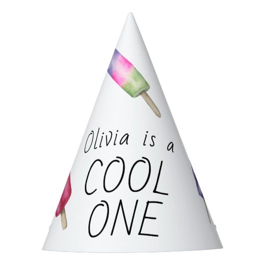 Popsicle Ice Cream Kids Verjaardag Feesthoedjes (Voorkant)