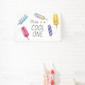 Popsicle Ice Cream Kids Verjaardag Spandoek (Insitu)