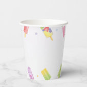 Popsicle Ice Cream Zomerfeest Papieren Bekers (Achterkant)