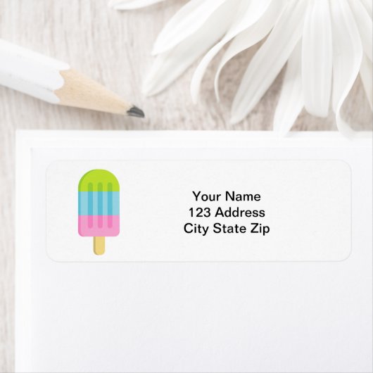 Popsicle ice lolly aangepaste retour adreslabels etiket (Insitu)