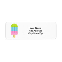Popsicle ice lolly aangepaste retour adreslabels