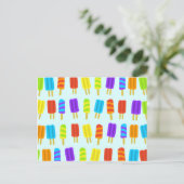 Popsicle Ice Lolly Pattern Briefkaart (Staand voorkant)