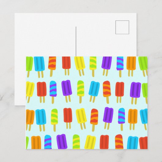 Popsicle Ice Lolly Pattern Briefkaart (Voorkant / Achterkant)