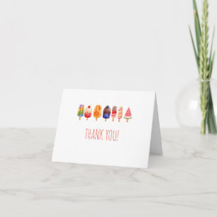 Popsicle ijs  bedankkaartjes. briefkaart