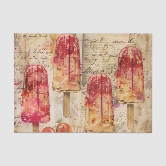 Popsicle ijs lolly thema decoupage tissuepapier (Voorkant)