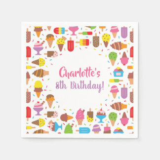 Popsicle Ijs Meisjes Verjaardagsfeestje Servetten