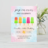 Popsicle ijs verjaardag kaart (Staand voorkant)