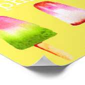 Popsicle ijsblokje cute food art meisjeskamer poster (Hoek)