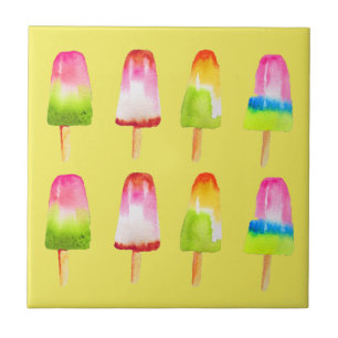 Popsicle ijsblokje Zomer aquarel schattig Tegeltje