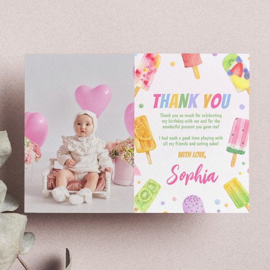 Popsicle IJskaart Bedankt Kaart Zomerfeestje
