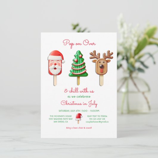 Popsicle Kerstmis in juli Kaart (Staand voorkant)