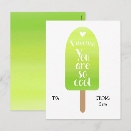 Popsicle Kinder School Klaslokaal Valentijn Kaarte Feestdagenkaart (Voorkant / Achterkant)