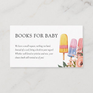 Popsicle klaar om Pop Baby shower boeken voor Baby Informatiekaartje