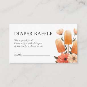 Popsicle Klaar om Pop Baby shower Luier Raffle Informatiekaartje