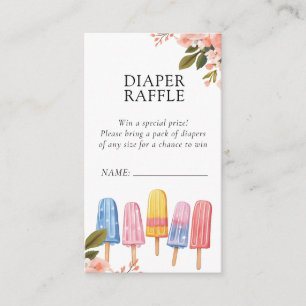 Popsicle Klaar om Pop Baby shower Luier Raffle Informatiekaartje