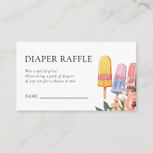 Popsicle Klaar om Pop Baby shower Luier Raffle Informatiekaartje