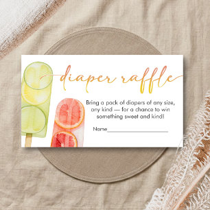 Popsicle Klaar om te baren Baby Shower Luier Raffl Informatiekaartje