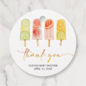 Popsicle Klaar om te Barsten Baby Shower Bedankjes Labels (Voorkant)
