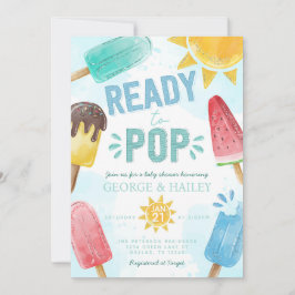 Popsicle klaar voor Pop Baby shower Invitation Kaart
