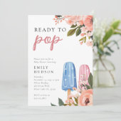 Popsicle klaar voor Pop Baby shower Invitation Kaart (Staand voorkant)
