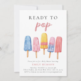 Popsicle klaar voor Pop Baby shower Invitation Kaart