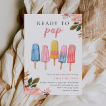 Popsicle klaar voor Pop Baby shower Invitation