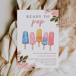 Popsicle klaar voor Pop Baby shower Invitation Kaart