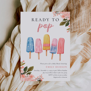 Popsicle klaar voor Pop Baby shower Invitation Kaart