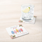 Popsicle klaar voor Pop Baby shower Kartonnen Onderzetters (Insitu)
