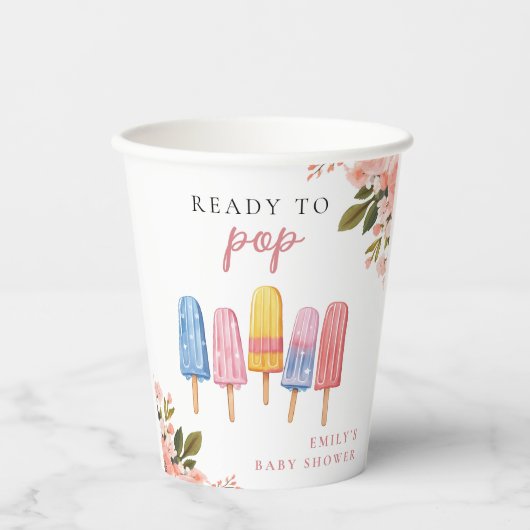 Popsicle klaar voor Pop Baby shower Papieren Bekers (Voorkant)