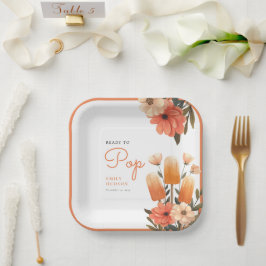 Popsicle klaar voor Pop Baby shower Papieren Bordje